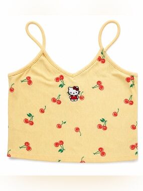 NWT Hello Kitty x Sanrio Cherry Print Ribbed Cami Tank Top XL Y2K Cute